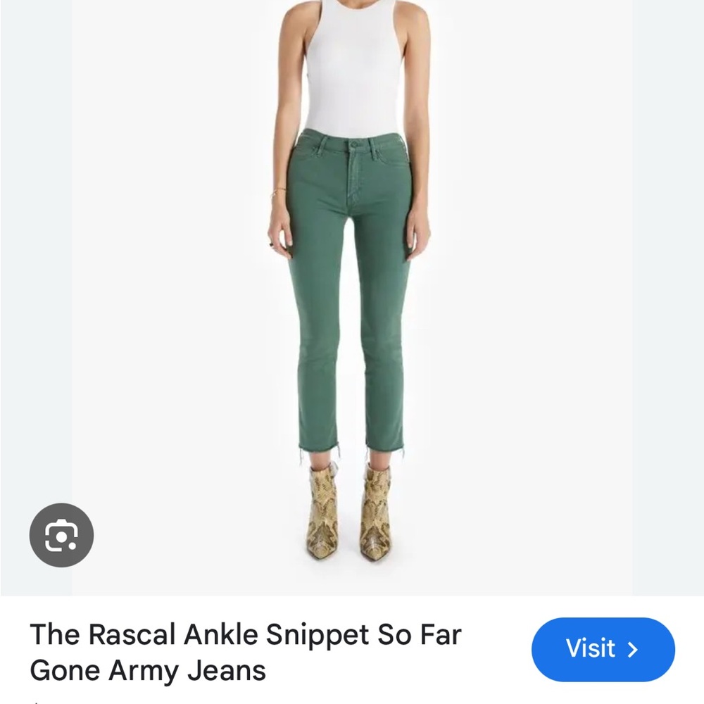 MOTHER The Rascal Ankle Snippet Jeans in Amy Army